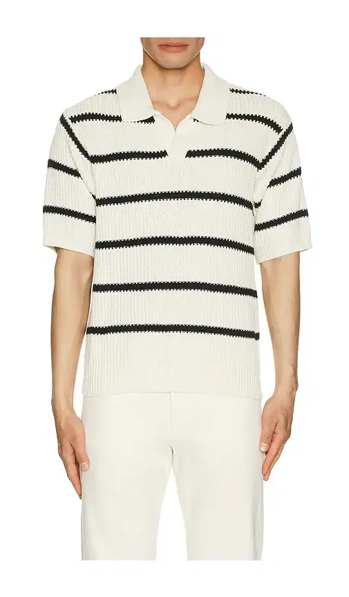 FRAME Striped Polo Sweater