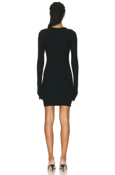 ÉTERNE Long Sleeve Crewneck Mini Dress | Thumbnail 3
