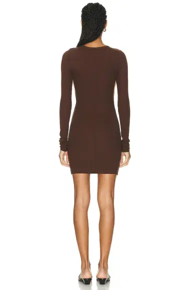 ÉTERNE Long Sleeve Crewneck Mini Dress | Thumbnail 3