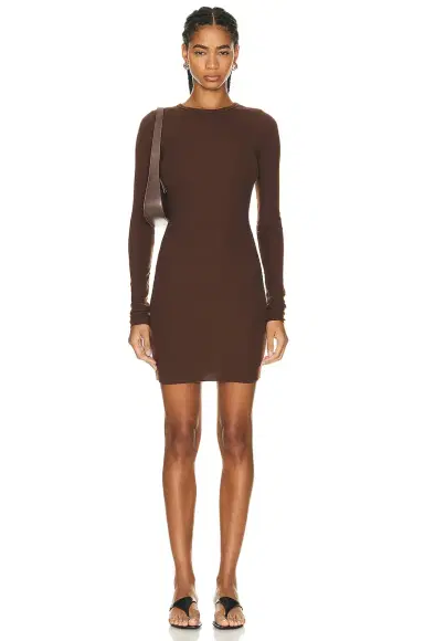 ÉTERNE Long Sleeve Crewneck Mini Dress | Thumbnail 1