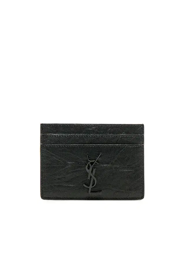 Saint Laurent Croc Embossed Cardholder
