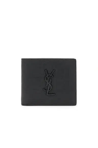Saint Laurent Croc Embossed Billfold Wallet | Thumbnail 1 Saint Laurent Croc Embossed Billfold Wallet | Thumbnail 1