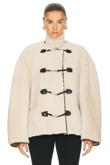 TOTEME Teddy Shearling Clasp Jacket | Thumbnail 1 TOTEME Teddy Shearling Clasp Jacket | Thumbnail 1