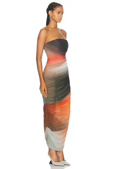 THE ATTICO Strapless Midi Dress | Thumbnail 2