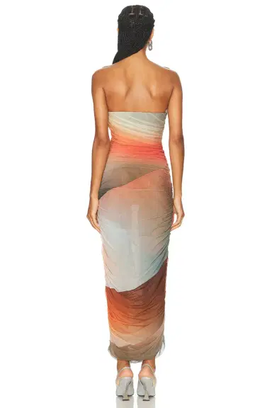 THE ATTICO Strapless Midi Dress | Thumbnail 3