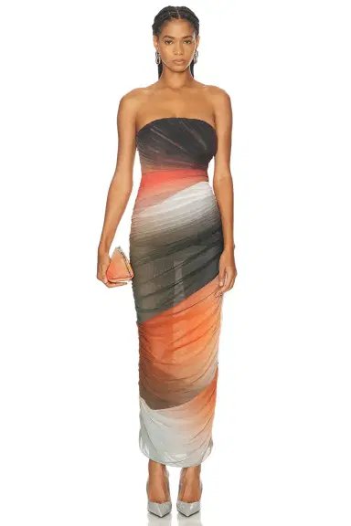 THE ATTICO Strapless Midi Dress | Thumbnail 1