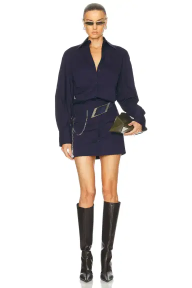 The Attico Long Sleeve Shirt Mini Dress | Thumbnail 3