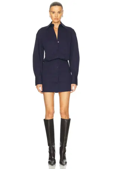 The Attico Long Sleeve Shirt Mini Dress | Thumbnail 4