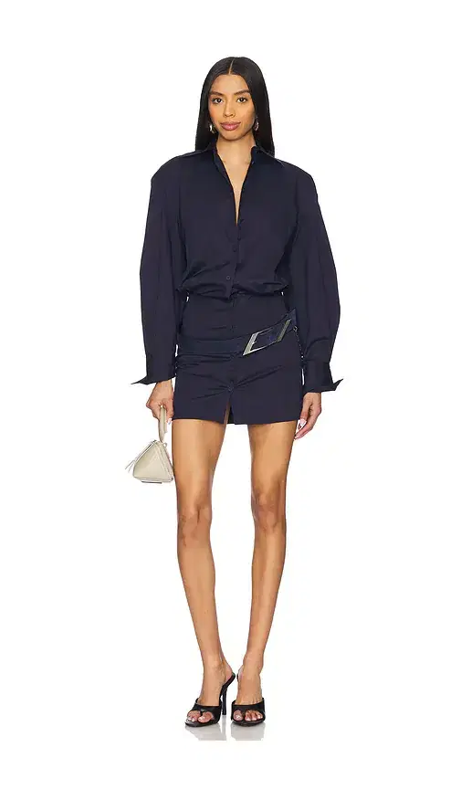The Attico Long Sleeve Shirt Mini Dress