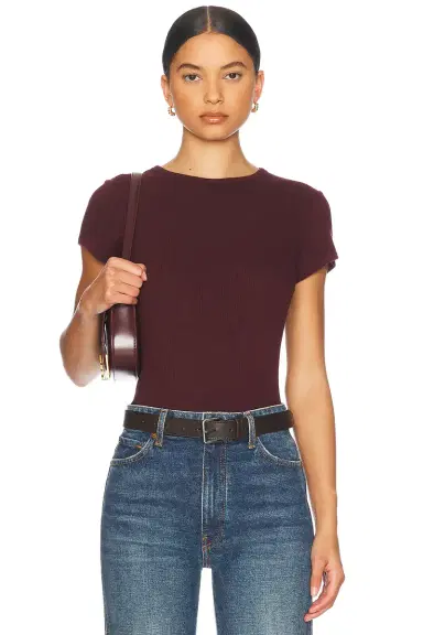 SABLYN Yael Cropped Crewneck Baby Tee | Thumbnail 1