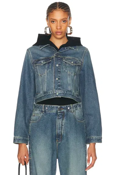 Alaïa Hooded Denim Jacket | Thumbnail 1 Alaïa Hooded Denim Jacket | Thumbnail 1