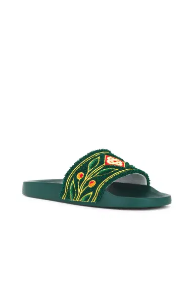 Casablanca Embroidered Terry Slider | Thumbnail 4
