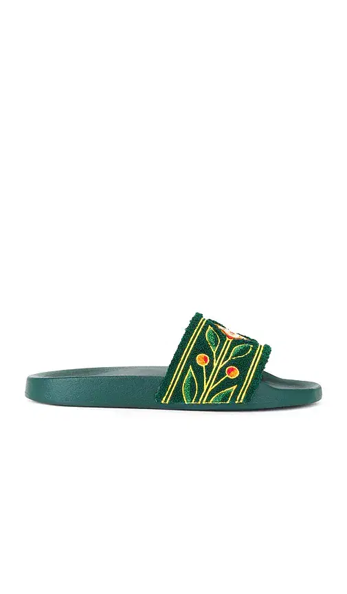Embroidered Terry Slider