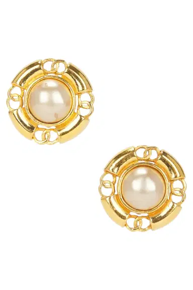 chanel Chanel 1993 CC Pearl Clip-On Earrings | Thumbnail 1