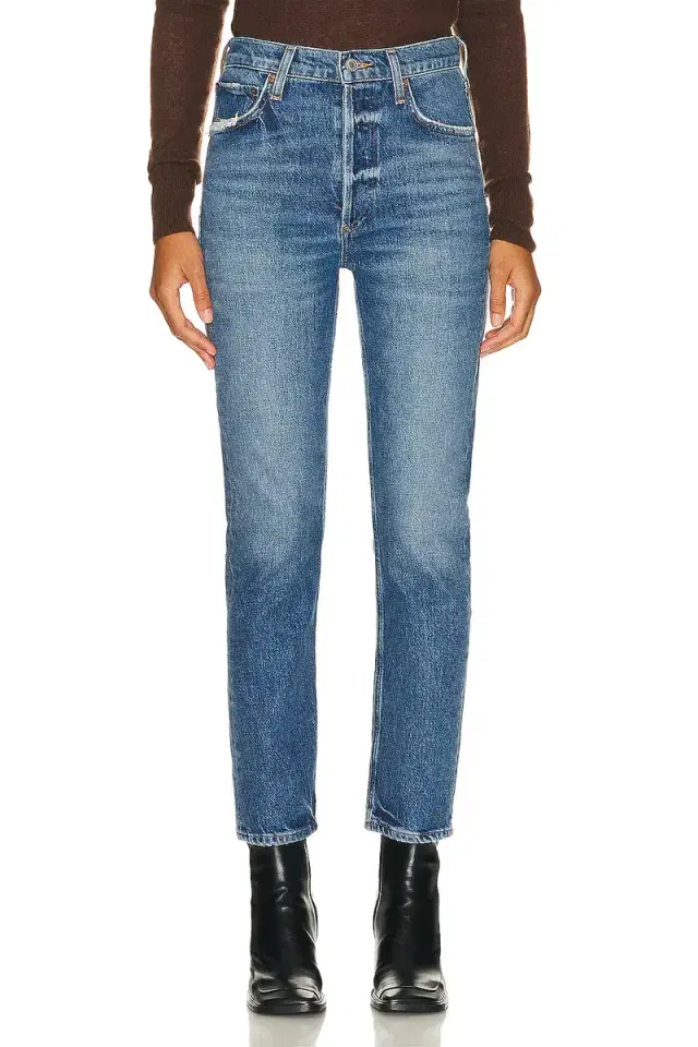 AGOLDE Riley Long High Rise Straight Jeans