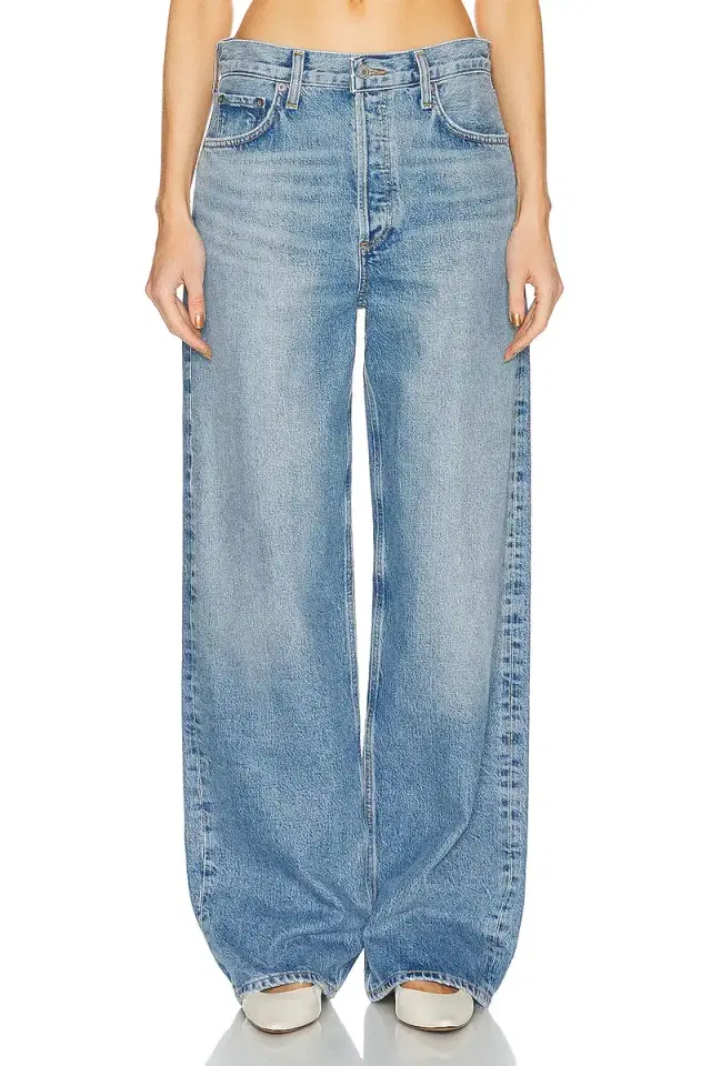 Low Slung Puddle Wide Leg Jeans