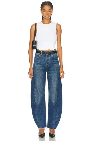 AGOLDE Luna Pieced High Rise Curved Taper Jeans | Thumbnail 7