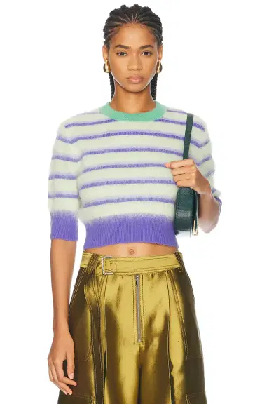 Christopher John Rogers Cropped Ringer Sweater | Thumbnail 1