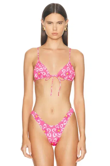 Heavy Manners X Elsa Hosk Triangle Front Tie Bikini Top | Thumbnail 1