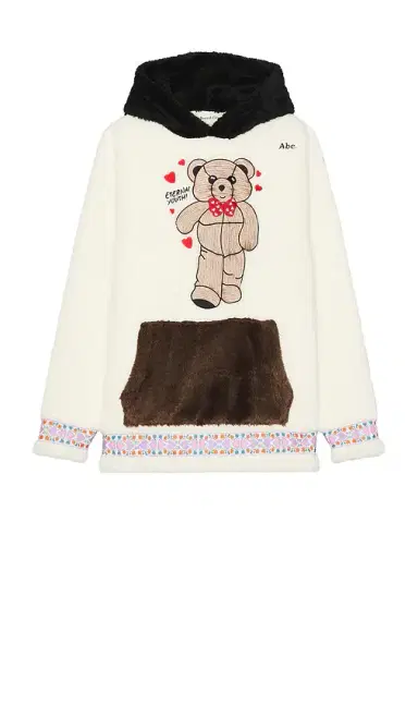 Advisory Board Crystals Bear Patch Boa Fleece Pullover Hoodie | Thumbnail 2
