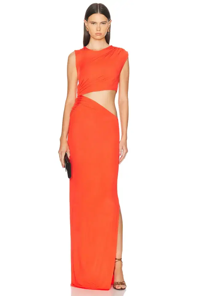 Atlein Cut Out Sleeveless Long Dress