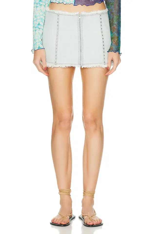 SIEDRES Loran Crystal Embellished Denim Mini Skirt