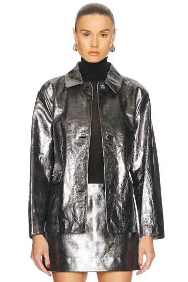 RENGGLI Foil Leather Jacket | Thumbnail 2