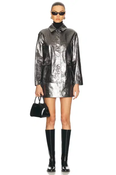 RENGGLI Foil Leather Jacket | Thumbnail 5