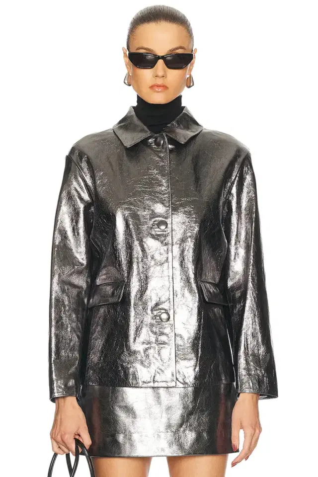 RENGGLI Foil Leather Jacket