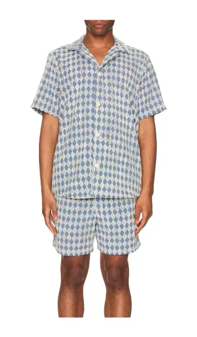 OAS Navy Diamond Cuba Terry Shirt | Thumbnail 1