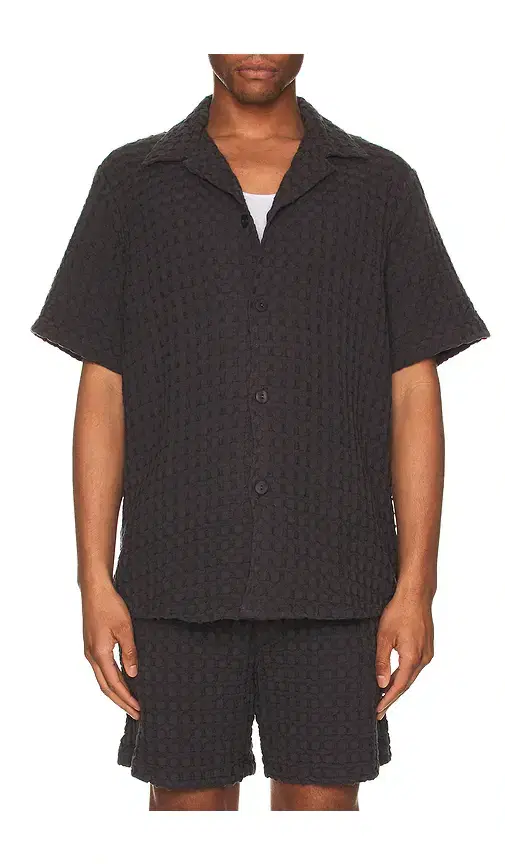 Nearly Black Cuba Waffle Shirt