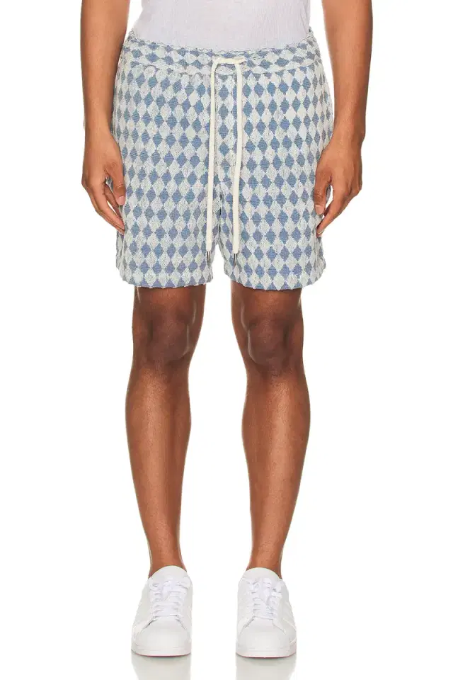Navy Diamond Terry Shorts