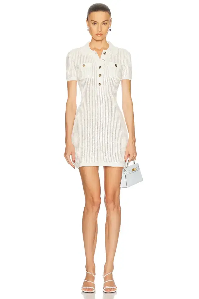 self-portrait Sequin Crochet Mini Dress