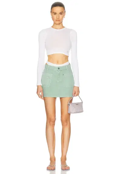Alexander Wang Crystal Hotfix Cropped Long Sleeve Top | Thumbnail 5