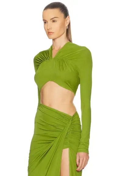 Atlein V-Neck Cropped Top | Thumbnail 2