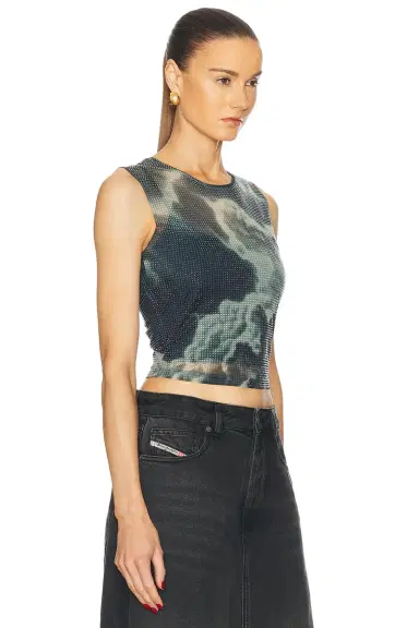Alexander Wang Hotfix Crystal Cropped Tank Top | Thumbnail 2