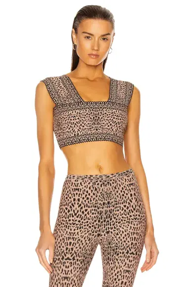 Alaïa Jacquard Print Fitted Top | Thumbnail 1 Alaïa Jacquard Print Fitted Top | Thumbnail 1