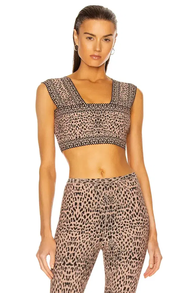 ALAÏA Jacquard Print Fitted Top
