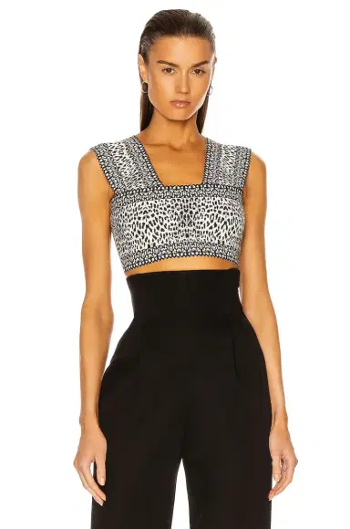 Alaïa Jacquard Print Fitted Top | Thumbnail 1 Alaïa Jacquard Print Fitted Top | Thumbnail 1