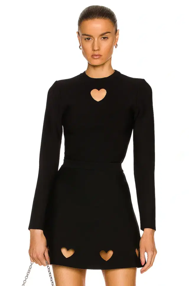 ALAÏA Cutout Heart Long Sleeve Top
