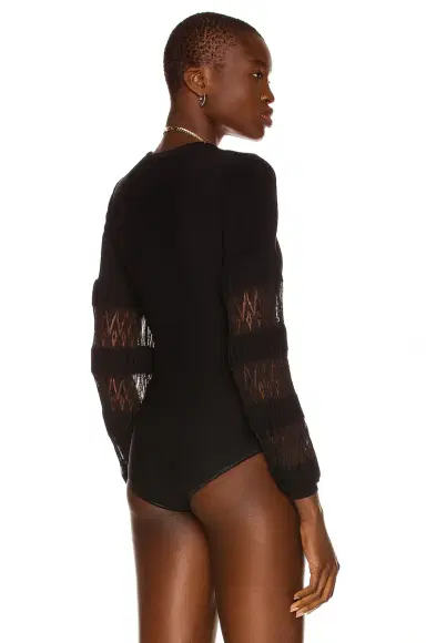 Alaïa Square Open Neck Fitted Bodysuit | Thumbnail 4