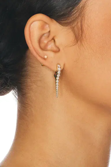Melissa Kaye Lola Small Needle Earrings | Thumbnail 2