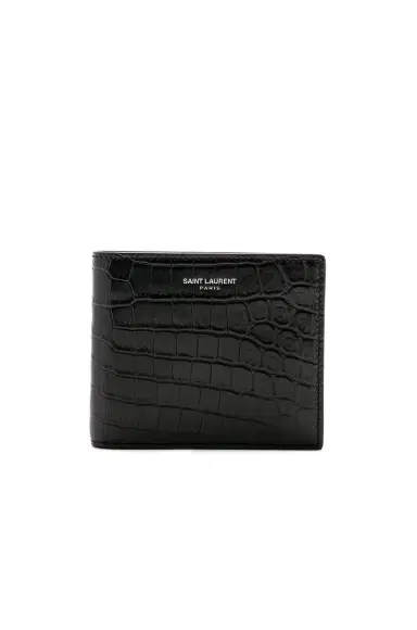 Saint Laurent Matte Croc Billfold Wallet | Thumbnail 1 Saint Laurent Matte Croc Billfold Wallet | Thumbnail 1
