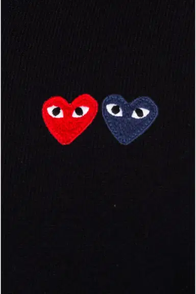 Comme des Garçons PLAY V Neck Double Emblem Sweater | Thumbnail 6