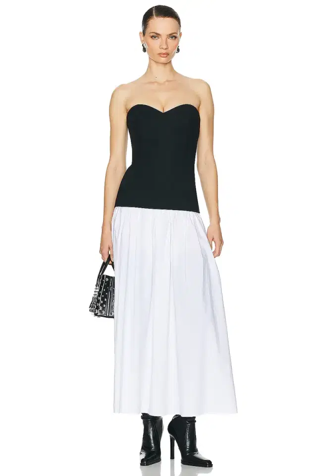 Helsa Faille Colorblock Midi Dress