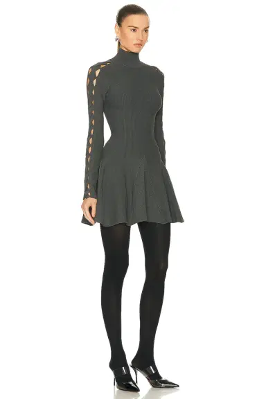 Alaïa Long Sleeve Turtlneck Dress | Thumbnail 2 Alaïa Long Sleeve Turtlneck Dress | Thumbnail 2