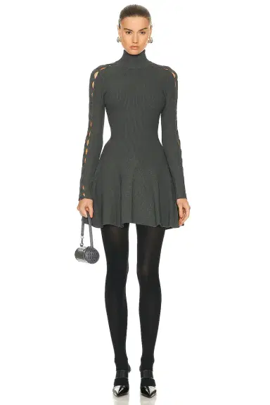 Alaïa Long Sleeve Turtlneck Dress | Thumbnail 1 Alaïa Long Sleeve Turtlneck Dress | Thumbnail 1