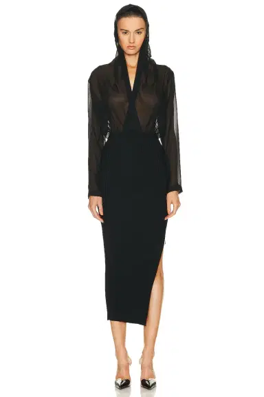 Alaïa Long Sleeve Dress | Thumbnail 2 Alaïa Long Sleeve Dress | Thumbnail 2
