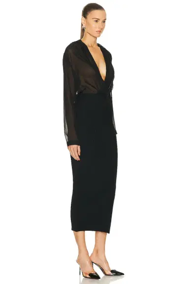 Alaïa Long Sleeve Dress | Thumbnail 3 Alaïa Long Sleeve Dress | Thumbnail 3