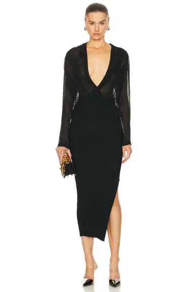 Alaïa Long Sleeve Dress | Thumbnail 1 Alaïa Long Sleeve Dress | Thumbnail 1